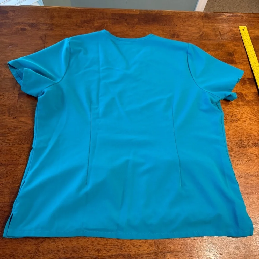 Figs Casma 3 pocket Teal blue V-Neck Scrub Top size xxl PO# 6224 - Picture 8 of 9
